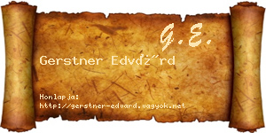 Gerstner Edvárd névjegykártya